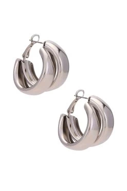 Coupled Hoops Silver
