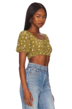 NATALIE 탑 Olive Wildflower 7 NATALIE 탑 Olive Wildflower -Fashion Women's Clothing Store AATR WS18 V2