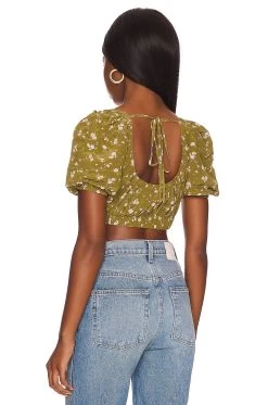 NATALIE 탑 Olive Wildflower 8 NATALIE 탑 Olive Wildflower -Fashion Women's Clothing Store AATR WS18 V3