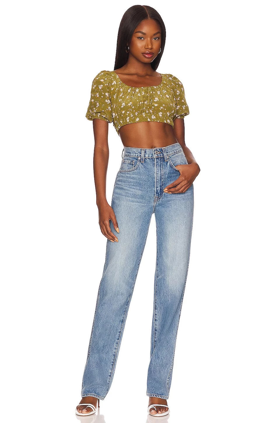 NATALIE 탑 Olive Wildflower 6 NATALIE 탑 Olive Wildflower - Image 4