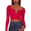 Victoria Bustier Crop Top Red -Fashion Women's Clothing Store AAYR WS119 V1