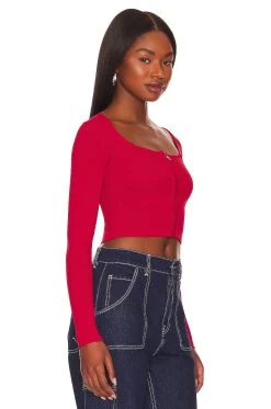 Victoria Bustier Crop Top Red -Fashion Women's Clothing Store AAYR WS119 V2