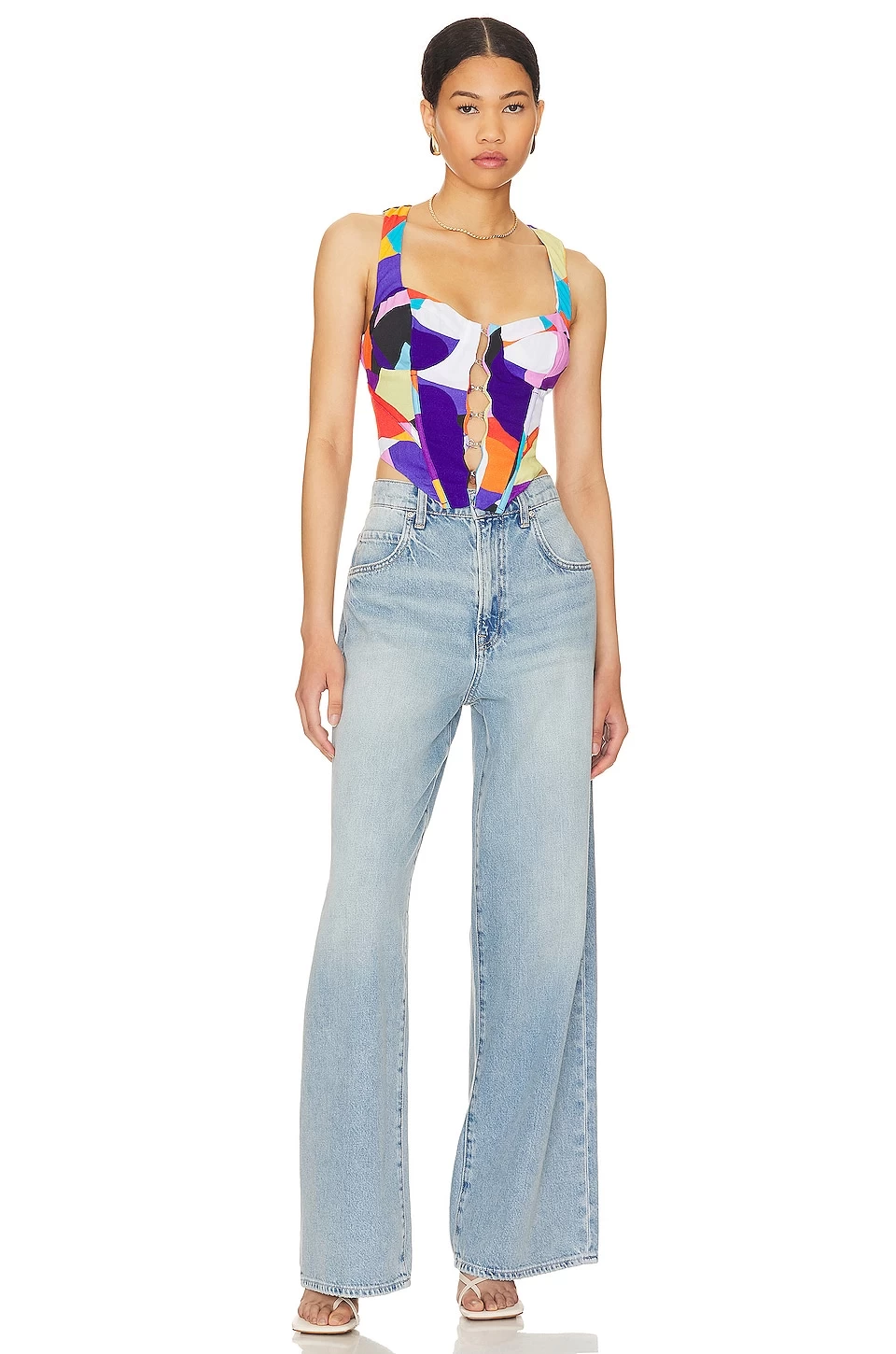 Delilah Corset Top Abstract Color Block 6 Delilah Corset Top Abstract Color Block - Image 4