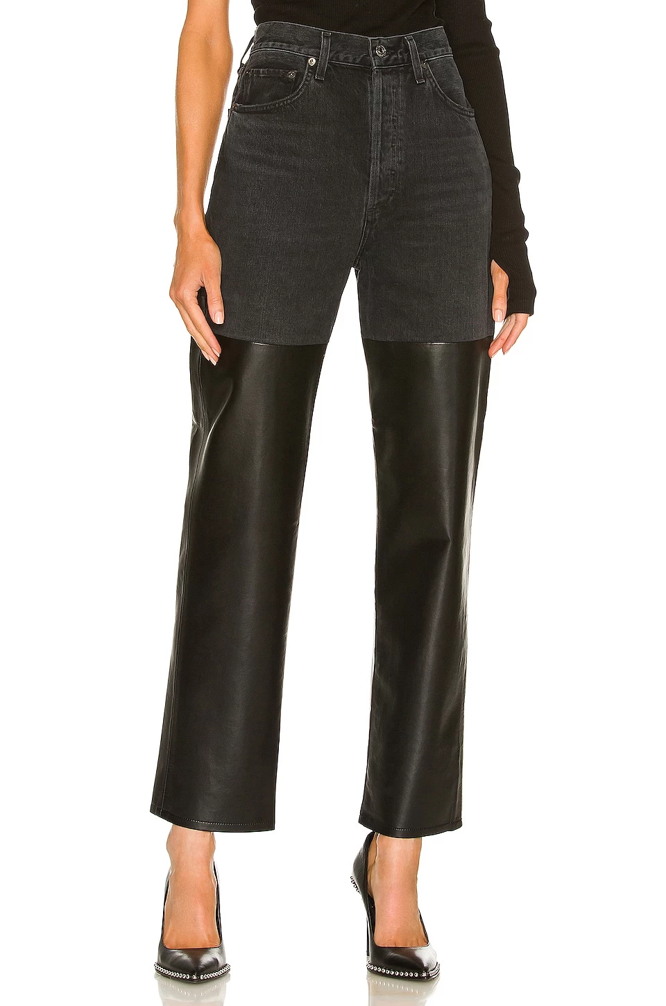 AGOLDE 90S PINCH WAIST 진 Howl & Detox Recycled Leather 3 AGOLDE 90S PINCH WAIST 진 Howl & Detox Recycled Leather