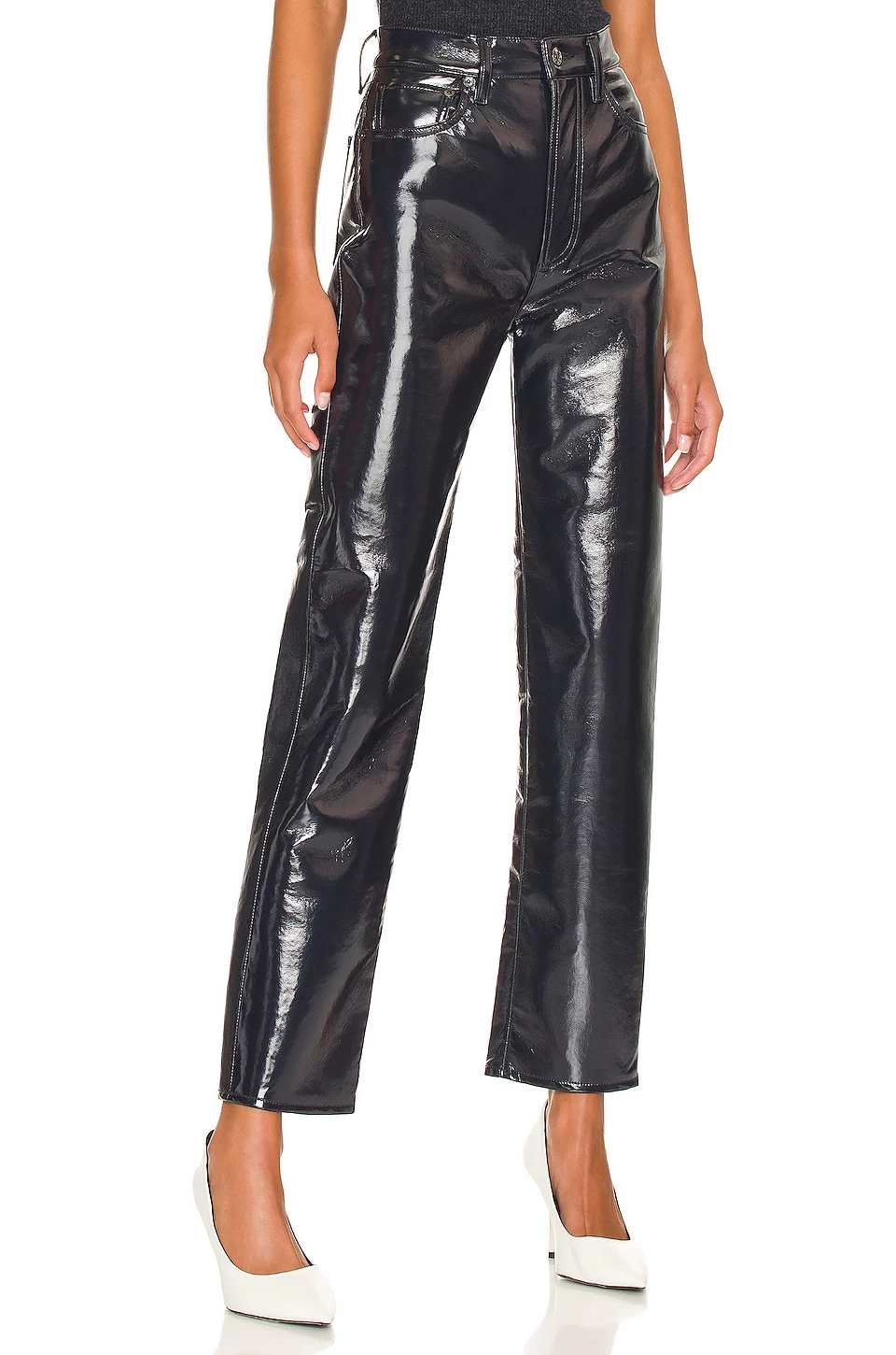 AGOLDE Recycled Leather 90's Pinch Waist Shadow Patent 4 AGOLDE Recycled Leather 90's Pinch Waist Shadow Patent - Image 2