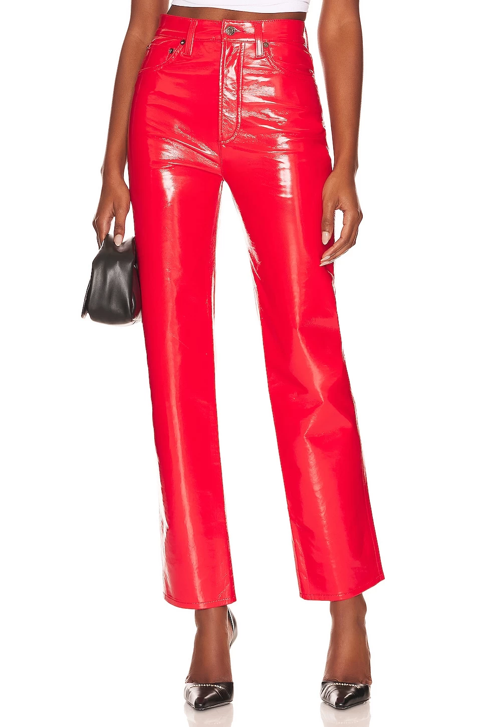 AGOLDE Recycled Leather 90's Pinch Waist Shadow Patent 9 AGOLDE Recycled Leather 90's Pinch Waist Shadow Patent - Image 7