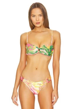X REVOLVE Talia Bikini Top Palm Shimmer
