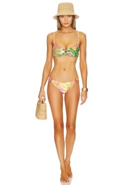 X REVOLVE Talia Bikini Top Palm Shimmer -Fashion Women's Clothing Store AGUA WX675 V5