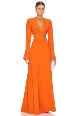 A.L.C. Issa Dress Vivid Orange -Fashion Women's Clothing Store ALX WD397 V1 1