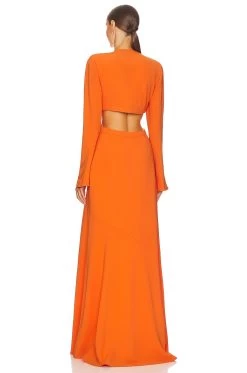 A.L.C. Issa Dress Vivid Orange -Fashion Women's Clothing Store ALX WD397 V3