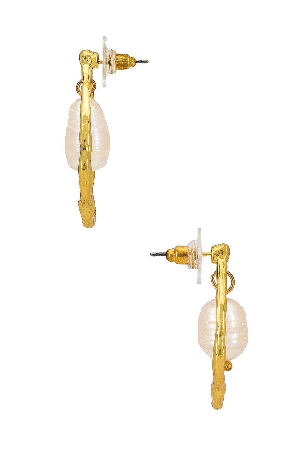 Pearl Dangle Earring Gold 4 Pearl Dangle Earring Gold - Image 2