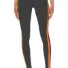 5 Stripe Rainbow Full Length Hi Rise Legging Charcoal
