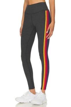 5 Stripe Rainbow Full Length Hi Rise Legging Charcoal 9 5 Stripe Rainbow Full Length Hi Rise Legging Charcoal -Fashion Women's Clothing Store ANAT WP64 V3