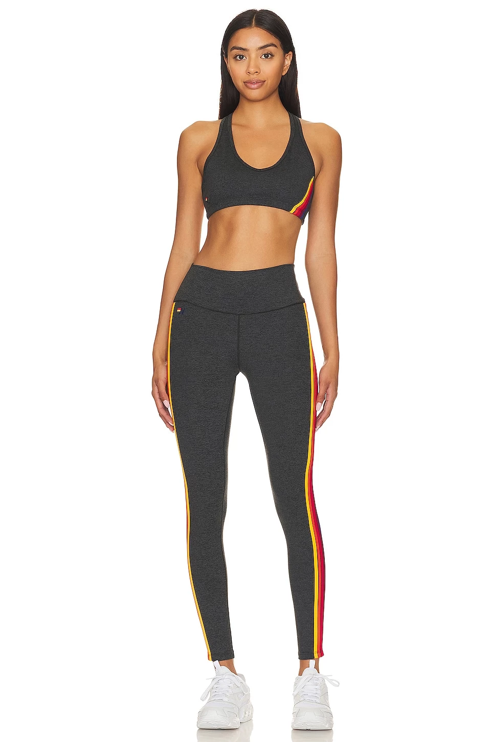 5 Stripe Rainbow Full Length Hi Rise Legging Charcoal 7 5 Stripe Rainbow Full Length Hi Rise Legging Charcoal - Image 5