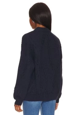 ANINE BING Mike Sweater Midnight Navy -Fashion Women's Clothing Store ANIN WK118 V3