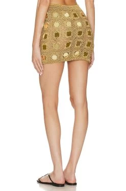 Translucid Mini Skirt Gold -Fashion Women's Clothing Store APIN WQ14 V3