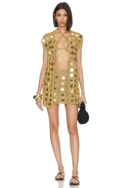 Translucid Mini Skirt Gold -Fashion Women's Clothing Store APIN WQ14 V4