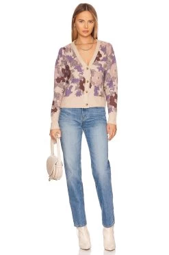 Rosette Cardigan Purple & Mauve Floral -Fashion Women's Clothing Store ASTR WK69 V4