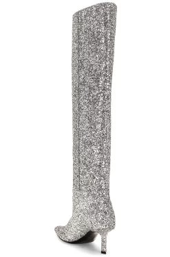 ALEXANDER WANG Viola 65 Slouch Boot Silver -Fashion Women's Clothing Store AWAR WZ102 V3