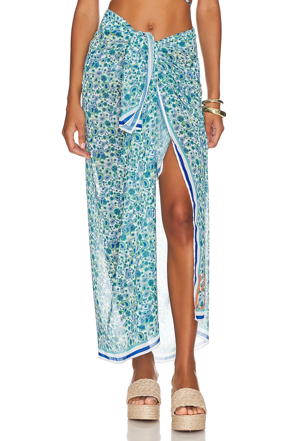 Long Sarong Light Blue Paisley 3 Long Sarong Light Blue Paisley