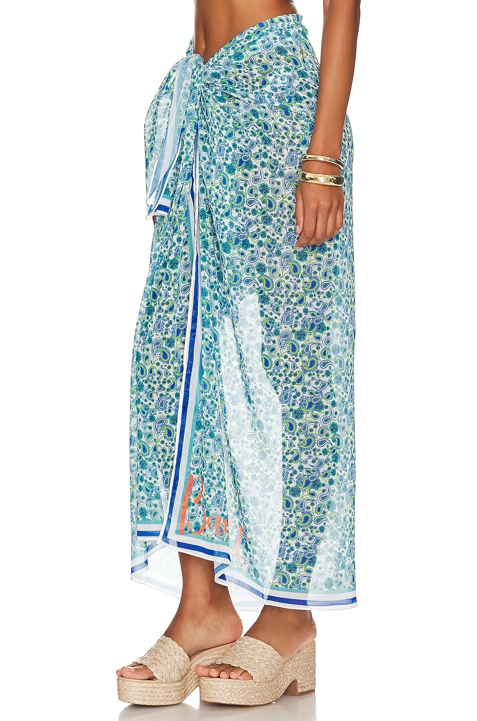 Long Sarong Light Blue Paisley 5 Long Sarong Light Blue Paisley - Image 3