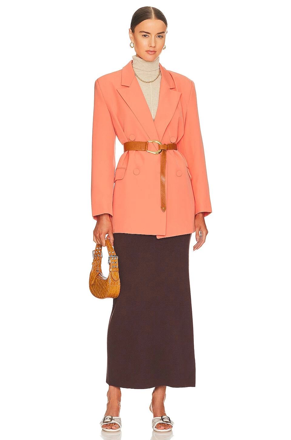 Bardot Oversized Blazer Orange Fizz 7 Bardot Oversized Blazer Orange Fizz - Image 5