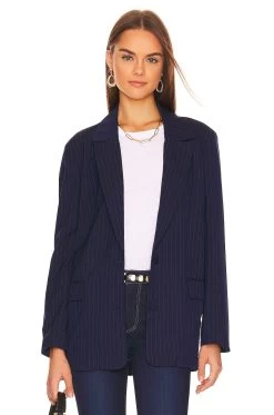 Bardot Pin Stripe Blazer Navy Stripe