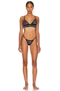 BLUEBELLA X Ashish Diamante Luxury Satin Thong Multicolour -Fashion Women's Clothing Store BEBE WI370 V4