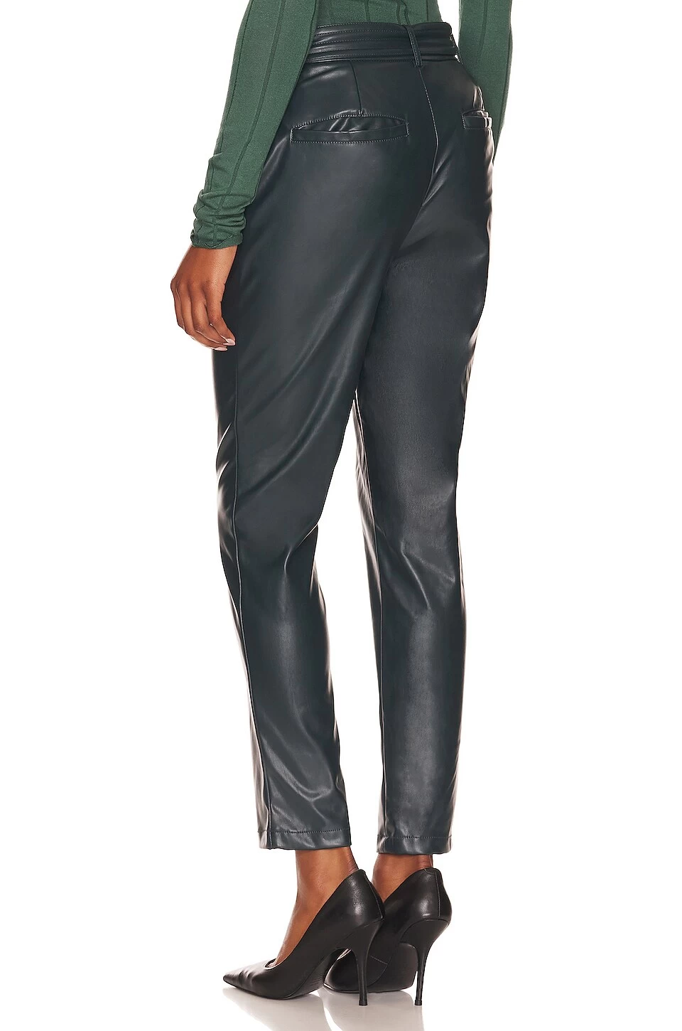 BCBGeneration PANTALÓN DE PIEL SINTÉTICA CON CINTURÓN Emerald 5 BCBGeneration PANTALÓN DE PIEL SINTÉTICA CON CINTURÓN Emerald - Image 3