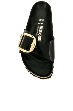 Birkenstock Madrid High Shine Big Buckle Sandal High Shine Black -Fashion Women's Clothing Store BIRR WZ109 V4