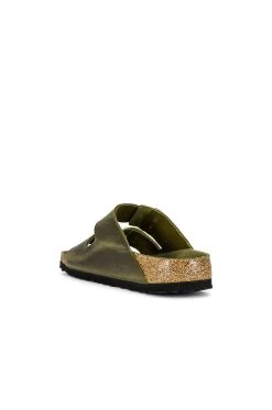 Birkenstock Arizona Big Buckle Sandal Green Olive Oiled Leather -Fashion Women's Clothing Store BIRR WZ142 V3