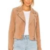 Suede Moto Jacket Act Natural 1 Suede Moto Jacket Act Natural -Fashion Women's Clothing Store BLAN WO184 V1