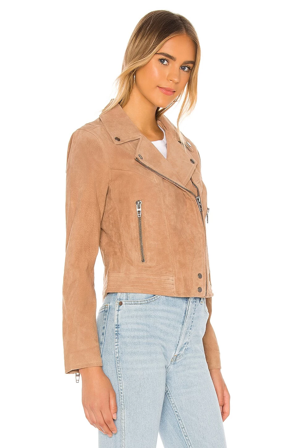 Suede Moto Jacket Act Natural 4 Suede Moto Jacket Act Natural - Image 2