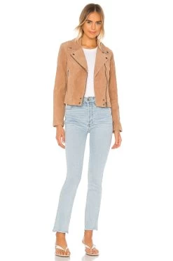 Suede Moto Jacket Act Natural 9 Suede Moto Jacket Act Natural -Fashion Women's Clothing Store BLAN WO184 V4