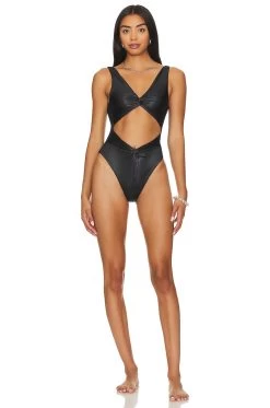 Cheryl One Piece Black Wet Rib