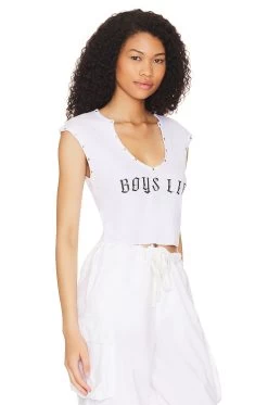Boys Lie Rebel Tank White -Fashion Women's Clothing Store BOYR WS89 V2