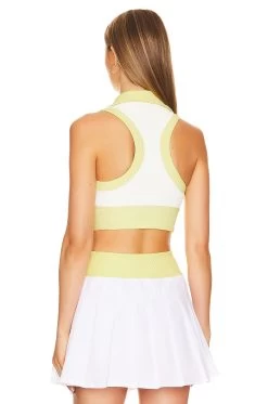 Tides Crop Top White & Lemon Color Block -Fashion Women's Clothing Store BRIO WS140 V3