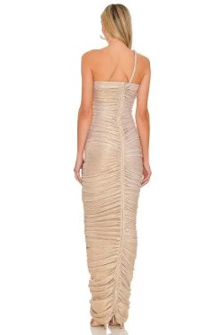 Butterfly Gold Dress Beige -Fashion Women's Clothing Store BROR WD378 V3