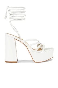 Elsa Platform Heeled Sandal White