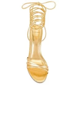 Leandra Heeled Sandal Gold Metallic 10 Leandra Heeled Sandal Gold Metallic -Fashion Women's Clothing Store BSUE WZ107 V4