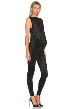 The Gia Black Velvet Jumpsuit Black 6 The Gia Black Velvet Jumpsuit Black -Fashion Women's Clothing Store BUMR WC8 V2