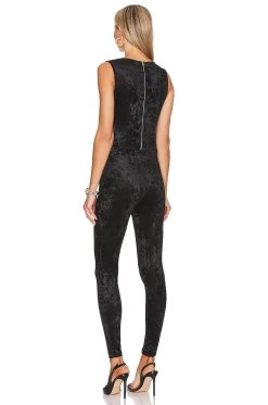 The Gia Black Velvet Jumpsuit Black 7 The Gia Black Velvet Jumpsuit Black -Fashion Women's Clothing Store BUMR WC8 V3
