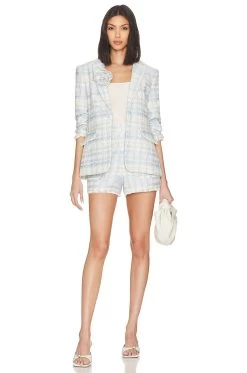 Cinq A Sept Allen Boxweave Short Skylight -Fashion Women's Clothing Store CINR WF23 V4