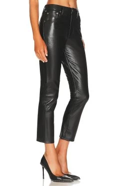 CITIZENS OF HUMANITY Jolene High Rise Vintage Slim Recycled Leather Black -Fashion Women's Clothing Store CITI WP118 V2