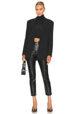 CITIZENS OF HUMANITY Jolene High Rise Vintage Slim Recycled Leather Black -Fashion Women's Clothing Store CITI WP118 V4