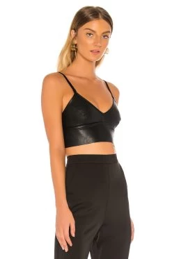 Commando Faux Leather Longline Bralette Black 7 Commando Faux Leather Longline Bralette Black -Fashion Women's Clothing Store CMAN WI243 V2