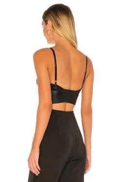 Commando Faux Leather Longline Bralette Black 8 Commando Faux Leather Longline Bralette Black -Fashion Women's Clothing Store CMAN WI243 V3