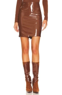 Commando Faux Patent Leather Mini Skirt Limeade -Fashion Women's Clothing Store CMAN WQ16 V1