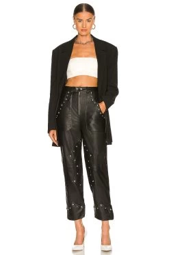 Camila Coelho Jackie Leather Pant Black 9 Camila Coelho Jackie Leather Pant Black -Fashion Women's Clothing Store COEL WP57 V4