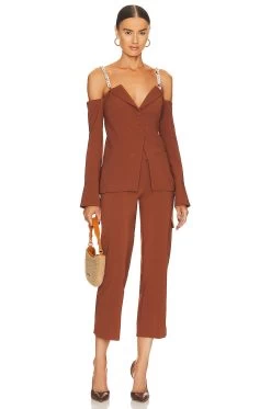 Camila Coelho Ember Pants Brown -Fashion Women's Clothing Store COEL WP85 V5